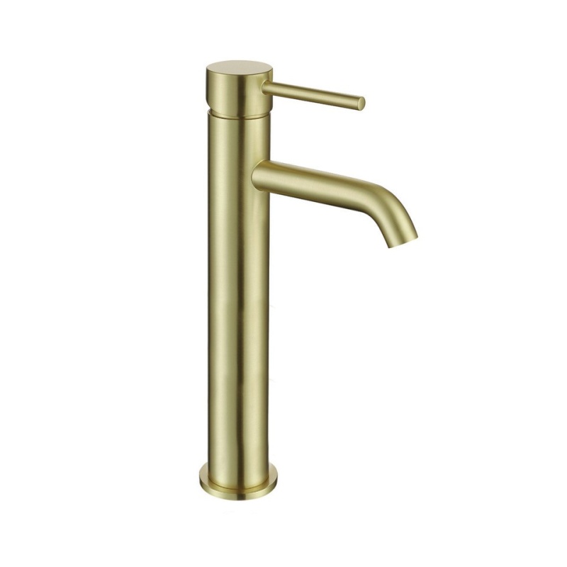 Studio G Cold Start Tall Basin Mixer - Brushed Brass